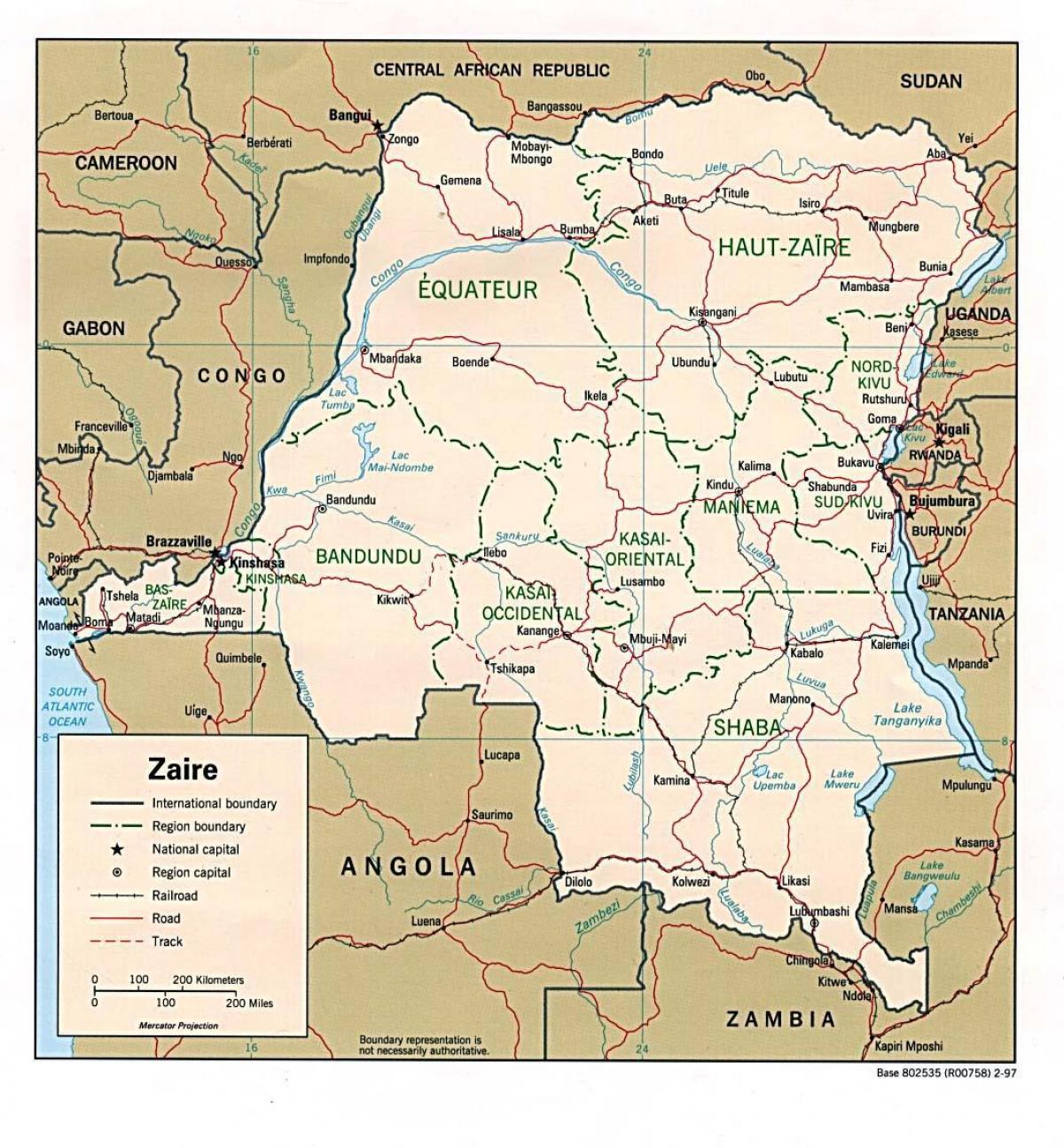 Заир Afrika xəritəsi